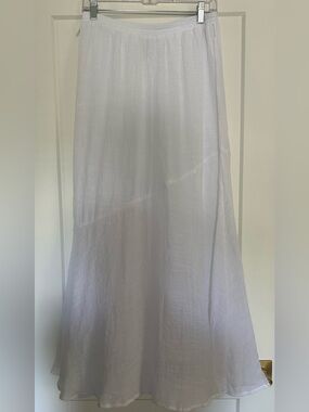 AB Studio White Flowing Maxi Skirt